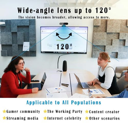 1080P Webcam for PC/Laptop, USB Webcam with Microphone, Noise Cancellation, Support Beauty, Plug & Play with Auto Light Correction for Video Calls, Live Streaming Gaming & Online Meeting