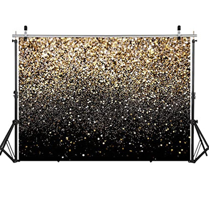 Black and Gold Backdrop Golden Glitter Backdrop for Photography Wedding Birthday Baby Shower Party Photo Studio 7x5FT 11176 - color: Gold, size: 7x5FT