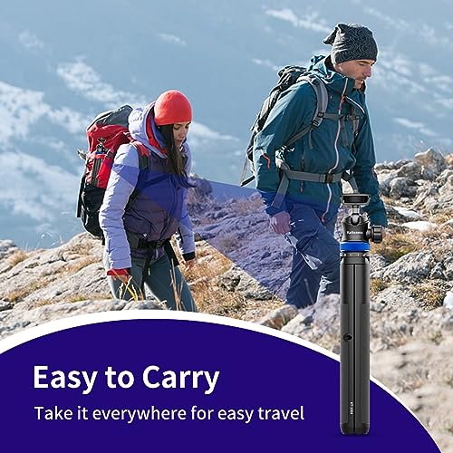 Kaitezenz Selfie Stick Tripod for Gopro Camera, 62" Extendable Tripod Stand with 360° Ball Head 1/4" Screw, Portable Lightweight Camera Tripod for Max Hero 13 12 11 10 DJI OSMO Pocket3 Action Camera