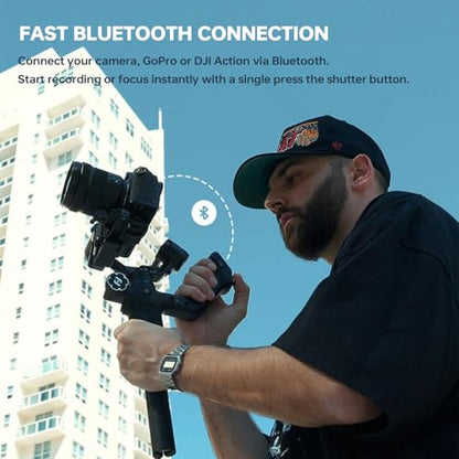 FeiyuTech SCORP Mini 3 Pro Gimbal Stabilizer/AI Tracking 4.0&Detachable Smart Handle|Holds Mirrorless Cameras,Smartphones,Action Cam up to 4.4lbs|Wireless Control,No App Gestures,Cooling Mount