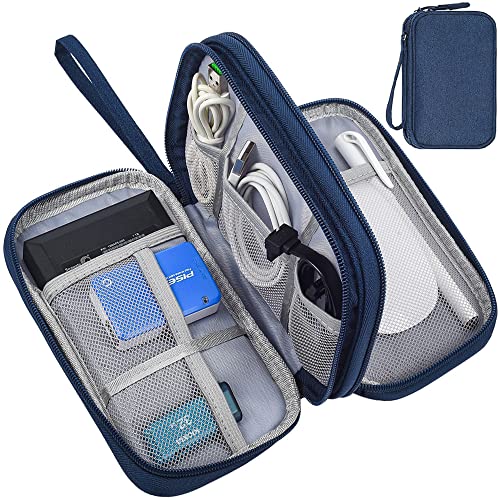 Dealcase Universal Electronics Accessories Case, Waterproof Portable Cable Organizer Bag, Multifunctional Travel Digital Accessories Storage Bag, Navy Blue - color: Dark