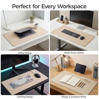 Silicone Desk Mat for Minimal, Creative, Vanity Desk – Reduces Glare, Comfortable Viewing – Writable, Non-Slip, Waterproof, Roll-Up – Food-Grade Platinum-Cured Silicone, Gift Tube（Warm Gray） - color: Warm Gray