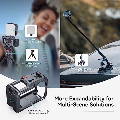 SmallRig Action 5 Pro Action 4 Action 3 Camera Cage for DJI, Protective Cage Compatible for DJI Mic, Protective Frame for Osmo Action 5 Pro Action 4 Action 3-4119C
