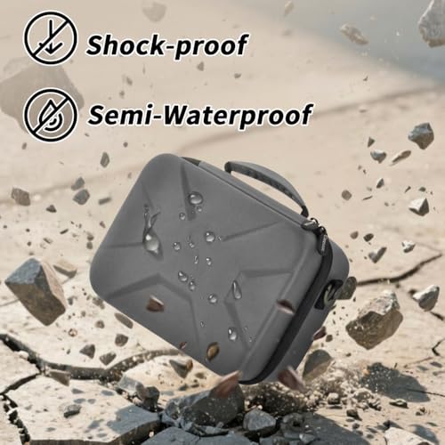 Comecase Hard Camera Case for Canon R50/R100/T7, for Sony A6400/ZV-E10 | Small Camera Bag with Hard EVA Shell, Adjustable Dividers, 6 Battery/SD Organizer Slots and Shoulder Strap, Case only, Grey - color: Grey