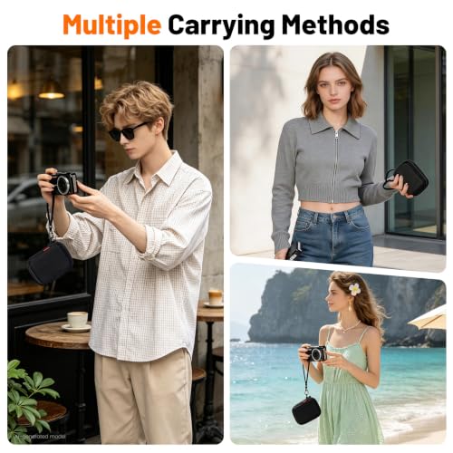 Cwatcun Carrying & Protective Case for Digital Camera, Small Camera Pouch for AbergBest 2.7" LCD Kodak Pixpro/Canon PowerShot ELPH 180/190 / DSCW830 Travel Cameras, Waterproof Shockproof Case - Black - color: Black