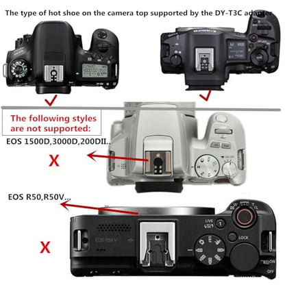 DY-T3C for Canon Camera Flash Hot Shoe Adapter Mount Top-Mounted Expansion Accessory: Multi-Flash synchronous Shooting with Cable Converter (DY-T3C 1PCS + PC Cable 1PCS) - style: DY-T3C 1PCS + PC cable 1PCS