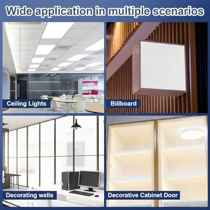 Pushglossy 8 Pack 23.75" x 47.75" x 0.08" Frosted Fluorescent Light Diffuser Panels, Translucent Polystyrene Sheet Replacement for 2x4ft Drop Ceiling Lights for Classroom Office Home - size: 23.75" x 47.75" x 0.08"