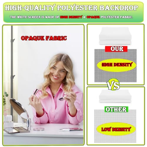 White Backdrop 10x20ft, Wedding, Birthday Party, Photography Studio, Polyester, White - color: white backdrop, size: 10x20ft