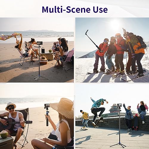 Kaitezenz Selfie Stick Tripod for Gopro Camera, 62" Extendable Tripod Stand with 360° Ball Head 1/4" Screw, Portable Lightweight Camera Tripod for Max Hero 13 12 11 10 DJI OSMO Pocket3 Action Camera