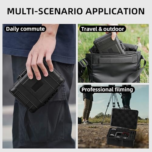 Hard Storage Case Compatible with Insta360 Ace pro/Ace pro 2 Grip Kit, Action Camera Accessory Carrying Bag Travel Safety Box Waterproof Case, Black