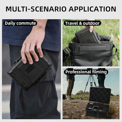 Hard Storage Case Compatible with Insta360 Ace pro/Ace pro 2 Grip Kit, Action Camera Accessory Carrying Bag Travel Safety Box Waterproof Case, Black