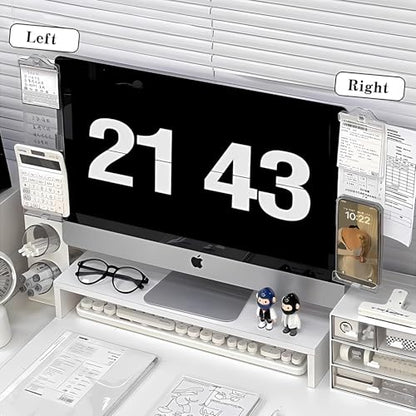 Computer Monitor Memo Message Board,2PCS Transparent Computer Side Panel,Note Holder for Computer Screen,Office Desk Accessories.