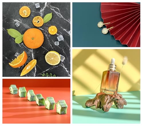 Photo Backdrop Board with 8PCS 16Patterns Double-Side Paper 9mm Shadow Board Food Photography Small Portable Photo Setting Casual Item 16.5 * 11.5 Inch Photography Backdrop Product Kit