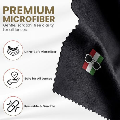 AntiFog Lens Cleaner Spray Kit | (3X) 1 oz AntiFog Glasses Cleaner Bottle + 3 Microfiber Cloth Eyeglasses, Screen, and Camera Cleaning (6 Piece Set) | Premium