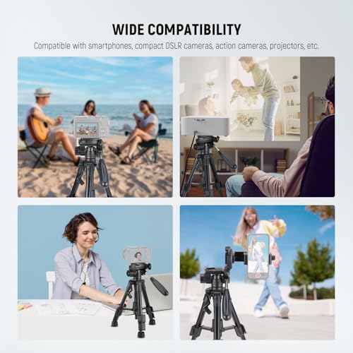 NEEWER Basic Mini Desk Tripod for iPhone & Camera with 3 Way Pan Tilt Head, Handle & Remote, Metal Portable Table Top Video Phone Tripod with 1/4" Plate for DSLR Camera Camcorder, Max Load 13lb, TP02 - style: TP02 w/Phone Holder