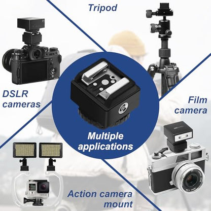 MEDALight Standard Hot Shoe Adapter with Extra Pc sync Connection Port for Camera Connecting to Off-Camera Flash,Studio Light etc,.