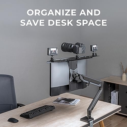 HumanCentric DSLR Monitor Mount Extra Large, Desk Camera Mounting, Light Webcam, Microphone Shelf for Monitor VESA Arm, Replace Clamp Tripods, 100x100mm Patterns, Aluminum, Hardware Included - size: X-Large Shelf