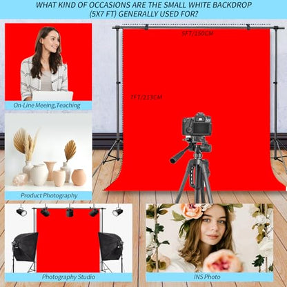 Red Photography Backdrop Studio Photography Film & Television Portraiture Interview Programs Product Display Home Videos Parties Exhibition Halls Wedding Backdrops 5x7FT - color: Red, size: 5x7FT