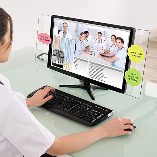 Outus 4 Pieces Computer Monitor Message Memo Board Transparent Message Panel Monitor Sticky Memo Note Board Phone Holder Work from Home Essentials for Office Screen Computer Laptops Cabinets Office