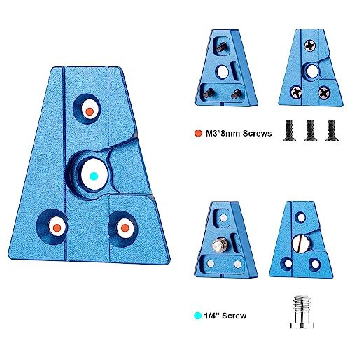 Fomito V-Lock Triangle Plate, Metal Alloy, Compatible with F970 Battery and V-Port Batteries, Includes Mounting Screws, Blue（Two-piece Set） - color: Blue, size: VK-V