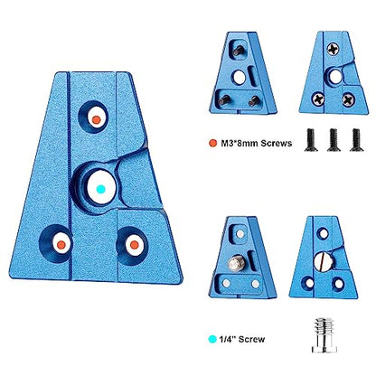 Fomito V-Lock Triangle Plate, Metal Alloy, Compatible with F970 Battery and V-Port Batteries, Includes Mounting Screws, Blue（Two-piece Set） - color: Blue, size: VK-V
