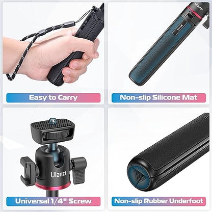 ULANZI MT-73 Extension Pole Tripod, Mini Selfie Stick Tripod Stand Handle Grip for Webcam Canon G7X Mark III Sony ZV-1 RX100 VII A6400 A6600 Cameras Vlogging - color: MT-73 Tripod