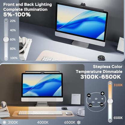 OOWOLF Monitor Light Bar with Remote, Ra95 Computer Monitor Lamp for Eye Caring, USB Reading Lamp Task Lamp, Dimmable Light Bar with Backlight, No Glare Space Saving Home Office 16.14" 1-Pack - size: 16.14-INCH