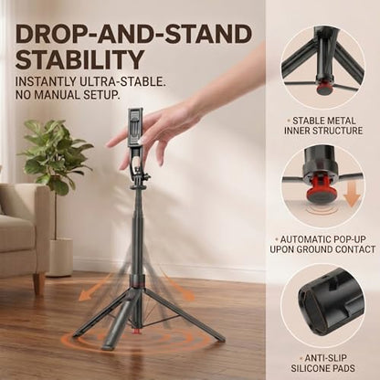 Ring Light with Stand and Wireless Microphone, 10" Magnetic Selfie Light 5000mAh Rechargeable 3000K-6500K, 71" Tripod with Extra Phone Holder, All-in-One Content Creator Kit for Live Stream Vlog