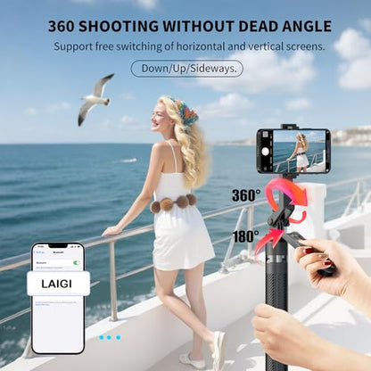 70" Phone Tripod Stand with Wireless Remote, Selfie Stick for iPhone Samsung Android, Portable Cell Phone Holder for Video Recording Photos Vlogging Travel