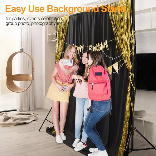 EMART Photo Backdrop Stand kit, 6.9 x 10 ft Back Drop Adjustable Frame for Photography, Photoshoot Banner Background Support Holder for Parties Dectoration - size: 6.9x10ft