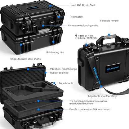 Lekufee Waterproof Hard Carrying Case for GoPro Fluid Pro AI 3-Axis Gimbal Stabilizer, Gopro Hero 13/12/11/10/9 Camera, Mission 1 PRO,Media Mod, and other Accessories(Case Only)