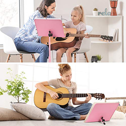 CAHAYA Sheet Music Stand & Tabletop Music Stand Solid Back with Carrying Bag for Books Notes Laptop Tablet Pink CY0194 - color: Pink, size: Standard Version
