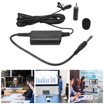 VBESTLIFE Lavalier Lapel Microphone, Omnidirectional Condenser Mic, 6.35MM Jack, Mini Metal Clip, for Playing Guitars, Saxophones, Trumpets, Violins, 16.4ft