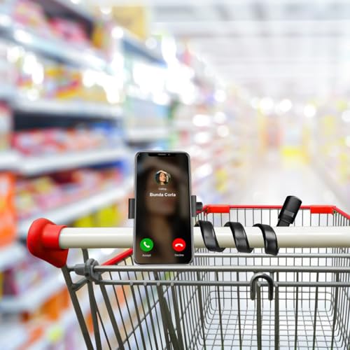 Adjustable Gooseneck Phone Holder - Suitable for Phone Holder for mic Stand，Baby Strollers, Treadmills, Shopping carts, Bicycles, Cars, Boats, and Golf carts