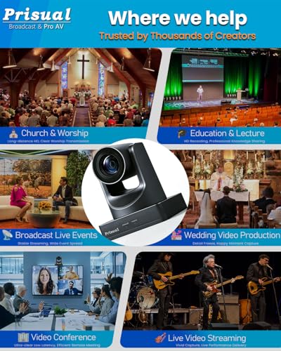Prisual HDMI PTZ Camera AI Auto-Tracking, 20x Optical Zoom IP USB3.0 PoE HDMI PTZ Camera Perfect for Church Services Worship Education Video Conference, PT20X-UL Free NDI License Upgrade - color: Nickel Gray