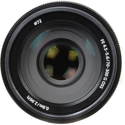 Sony FE 70-300mm f/4.5-5.6 G OSS Lens Bundled with 72mm UV Filter + 5-Piece Camera Cleaning Kit + Cleaning Lens Pen + Lens Cap Keeper + Microfiber Cleaning Cloth (6 Items) - size: Lens + Starter Kit