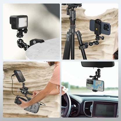 SMALLRIG Camera Mount Kit, Ball Head Magic Arm With Clamp, Super Clamp With Non-Slip Threads for GoPro, Webcam, Camera, Phone, Monitor and Light - style: Clamp Kit