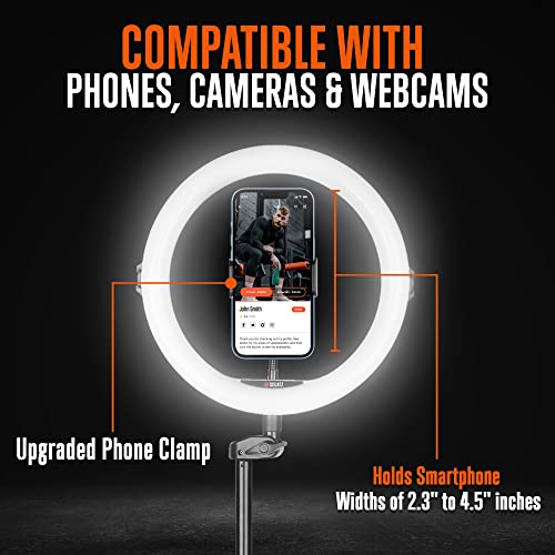 SQUATZ 11’’ LED 12W Selfie Ring Light with Wired Control, 3 Color Modes, 10 Brightness Levels, Tripod Stand with 6 Sections, Phone Holder, Adjustable Brightness Levels for Influencers, YouTube, TikTok