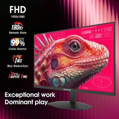 New! Sceptre 27-inch Prime Gaming Monitor DisplayPort x2 180Hz HDMI x2 180Hz Build-in Speakers, Machine Black 2027 (E275B-FW180T Series) - size: 27