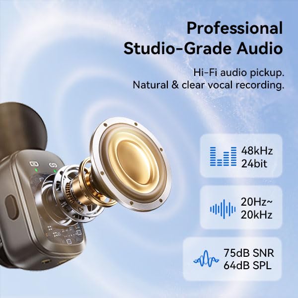 Mic Mini Wireless Microphone for iPhone/Android, 2TX+2RX, 3 Al Voice Modes, 30H Battery for Vlogging & Streaming, 48kHz/24bit, Includes USB-C & Lightning Receivers for TikTok, YouTube - style: Mic Mini A