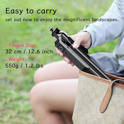 C12C 72" AI Tracking Magnetic Selfie Stick, Dual Phone Mount | Features dual phone mounts (magnetic +phone clip) to stream on 2 devices simultaneously on Facebook, Instagram, Tiktok