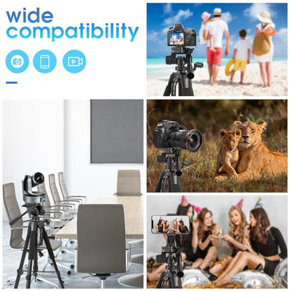 68” Professional Tripod Stand,Tripod for Camera & Cell Phone with Carry Bag and Phone Holder,Sturdy & Stable,Max Load 11Lb(Black),Compatible with Canon Nikon,Smartphone