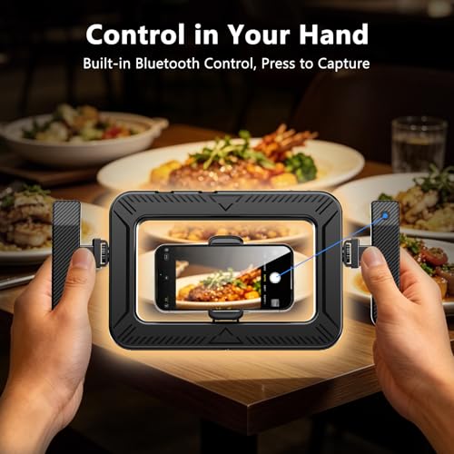 UBeesize Ring Light for Phone, 8000mAh Selfie Light with Detachable Handheld Grip, Smartphone Video Rig, 2900-7000K Dimmable Phone Light for Video Recording, Vlog, TikTok, YouTube, Live Streaming - size: 12in