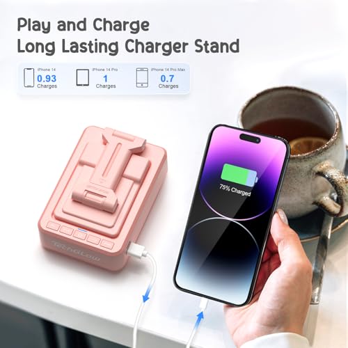 TechGlow Gifts for Men Women Foldable Cellphone Stand with Charging Function Birthday Gift Idea for Mom Dad Cool Gadget Tech Gifts-Pink - color: Pink