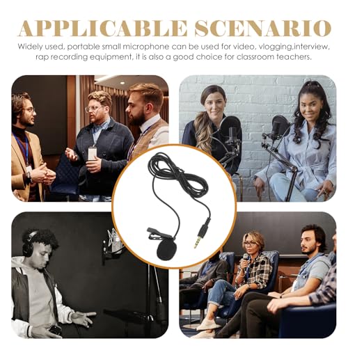 Homoyoyo Professional Portable Metal Condenser Mic Clip on Lavalier Microphone with 3.5mm Plug for Phone Video Recording Compatible with Tablets, for Interviews and Vlogging