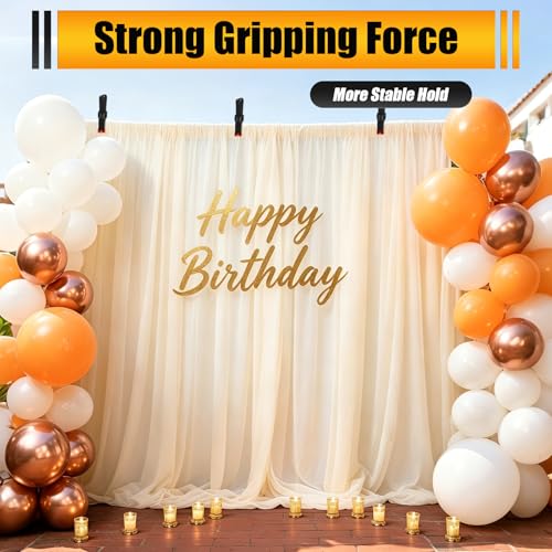 RELBRO Spring Clamps, 6 Inch Large Plastic Clips for Balloon Arch Backdrop Craft Decoration, Heavy Duty, Black, 10 Pcs - size: 6 Inch