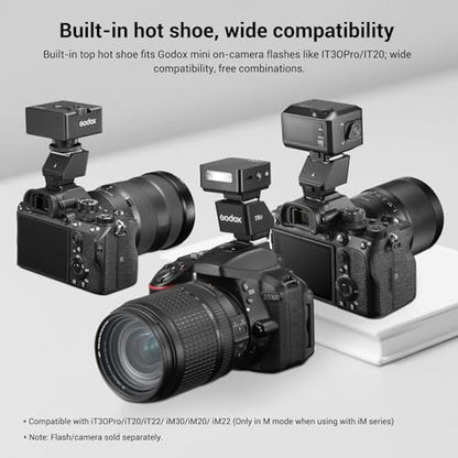 Godox TR-O TTL Hot Shoe Extender Riser for Olympus, 0-90° Tilt Bracket Compatible with Godox iT30Pro iT20 iT22 IM20 IM22 IM30, Bounce Flash Adapter for Mini Speedlite Under 300g - size: Godox TR-O
