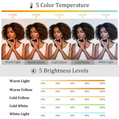 Magnetic Selfie Light Compatible with MagSafe, Foldable LED Phone Light with Mirror, 48 LEDs 5 Color Modes & 5 Brightness Levels, 360° Rotating Fill Light for Selfies, Makeup, TikTok, Zoom - color: White