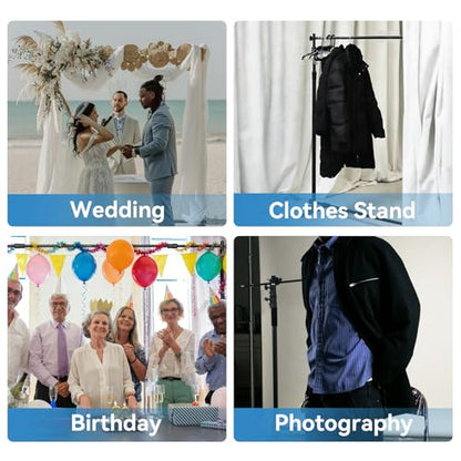 8×8‘ Backdrop Stand Banner Stand Kit with Carry Bag Heavy-Duty Photography Step & Repeat Stand Height and Width Adjustable for Photo Booth Events Weddings Studio Displays - size: 8×8’
