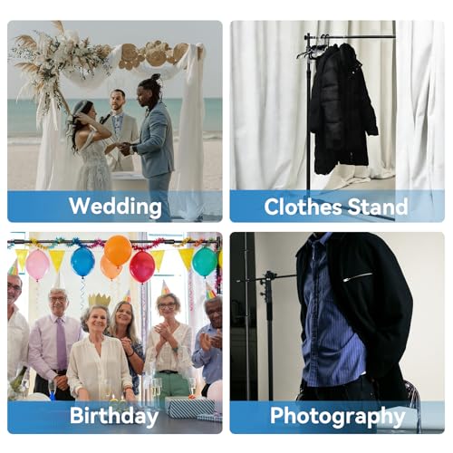 8×8‘ Backdrop Stand Banner Stand Kit with Carry Bag Heavy-Duty Photography Step & Repeat Stand Height and Width Adjustable for Photo Booth Events Weddings Studio Displays - size: 8×8’